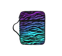 UVBDF Bolsa de protección bíblica con estampado de rayas de cebra y camuflaje azul, resistente al desgaste, para viajes, iglesia y clase bíblica