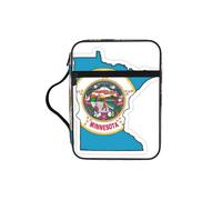 UVBDF Bolsa de protección bíblica impresa con diseño de mapa de la bandera del estado de Minnesota, resistente al desgaste, para viajes, iglesia y clase bíblica