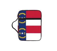 UVBDF Bolsa de protección bíblica impresa con la bandera del estado de Carolina del Norte, resistente al desgaste, para viajes, iglesia y clase bíblica