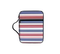 UVBDF Bolsa de protección de la Biblia con diseño de rayas rojas, azules y blancas, resistente al desgaste, para viajes, iglesia y clase bíblica