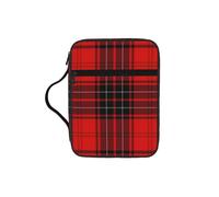 UVBDF Bolsa de protección de la Biblia con estampado a cuadros rojos y negros, resistente al desgaste, para viajes, iglesia y clase bíblica