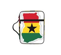 UVBDF Bolsa de protección de la Biblia impresa con diseño de mapa de la bandera de Ghana, resistente al desgaste, para viajes, iglesia y clase bíblica