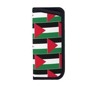 UVBDF Bolsa portátil suave para gafas, diseño de bandera de Palestina, bolsa de gafas impresa multiusos para gafas, bolígrafos, auriculares y tarjetas, accesorio fácil de viajar, Negro, S