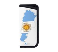 UVBDF Bolsa portátil suave para gafas, diseño de mapa de la bandera argentina, bolsa de gafas impresa multiusos para gafas, bolígrafos, auriculares y tarjetas, accesorio fácil de viajar, Negro, S