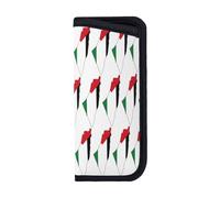 UVBDF Bolsa portátil suave para gafas, diseño de mapa de la bandera de Palestina, bolsa de gafas impresa multiusos para gafas, bolígrafos, auriculares y tarjetas, accesorio fácil de viajar, Negro, S