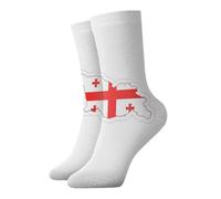 UVBDF Calcetines transpirables y cómodos con el mapa de la bandera de Georgia, calcetines suaves que absorben la humedad para uso diario y gimnasio