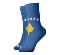 UVBDF Calcetines transpirables y cómodos con la bandera de Kosovo, calcetines suaves que absorben la humedad para uso diario y gimnasio