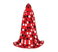 UVBDF Capa con capucha de lunares rojos y blancos para adolescentes, gótico, medieval, cosplay, teatro