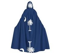 UVBDF Capa de poliéster con capucha de la bandera de Carolina del Sur para adultos, capa de bruja de mago para Halloween, día de San Patricio