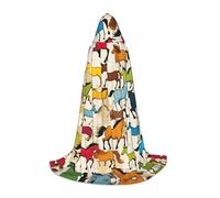 UVBDF Colorido disfraz de caballos de dibujos animados renacentistas, capa con capucha para adolescentes, gótico, medieval, cosplay, teatro