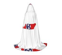 UVBDF Disfraz de bandera del estado de Tennessee con diseño de mapa de la feria renacentista con capucha para adolescentes, gótico, medieval, cosplay, teatro