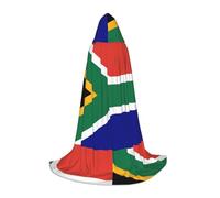UVBDF Disfraz de bandera sudafricana con capucha para adolescentes, gótico, medieval, cosplay, teatro
