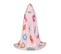 UVBDF Disfraz de helados renacentistas de muchos colores, capa con capucha para adolescentes, gótico, medieval, cosplay, teatro