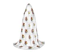 UVBDF Disfraz de la bandera del estado de Illinois para la feria renacentista, capa con capucha para adolescentes, gótico, medieval, cosplay, teatro