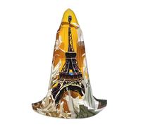UVBDF Disfraz de Torre Eiffel de París con capucha para adolescentes, gótico, medieval, cosplay, teatro, disfraz de teatro