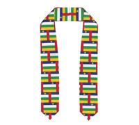 UVBDF Estola de honor de graduación de la bandera de África Central, chal de satén clásico, diseño formal para ceremonia de escuela secundaria y universidad, banda suave y duradera, Aplanado, Talla