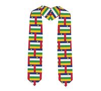 UVBDF Estola de honor de graduación de la bandera de África Central, chal de satén clásico, diseño formal para ceremonia de escuela secundaria y universidad, banda suave y duradera, Esquina afilada