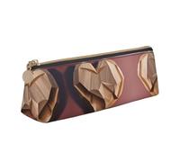 UVBDF Estuche de madera con forma de corazón portátil para artículos de papelería, gran capacidad, organizador de cosméticos, White, Talla única, Bolsa de maquillaje