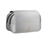 UVBDF Estuche organizador de doble capa con diseño de ladrillos blancos viejos, ideal como regalo para niños, Black, Talla única, Organizador de bolsas