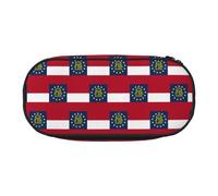 UVBDF Estuche para lápices con la bandera de Georgia para hombres y mujeres, estuche portátil estético, fundas con cremallera para organizador de oficina, Black, Talla única, Organizador de bolsas