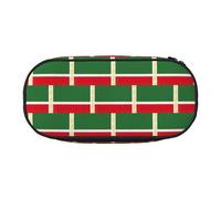 UVBDF Estuche para lápices con la bandera de la República de Chechenia para hombres y mujeres, estuche portátil estético, fundas con cremallera para organizador de oficina, Black, Talla única,