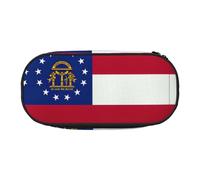 UVBDF Estuche para lápices con la bandera del estado de Georgia para hombres y mujeres, estuche portátil estético, fundas con cremallera para organizador de oficina, Black, Talla única, Organizador de