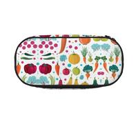 UVBDF Estuche para lápices de comida saludable para hombres y mujeres, estuche portátil estético, fundas con cremallera para organizador de oficina, Black, Talla única, Organizador de bolsas