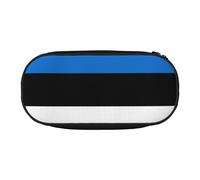 UVBDF Estuche para lápices de la bandera de Estonia para hombres y mujeres, estuche portátil estético, fundas con cremallera para organizador de oficina, Black, Talla única, Organizador de bolsas