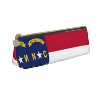 UVBDF Estuche portátil con bandera del estado de Carolina del Norte, gran capacidad, organizador de cosméticos, White, Talla única, Bolsa de maquillaje
