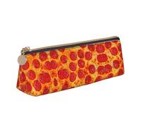 UVBDF Estuche portátil para lápices de pizza y pepperoni 3D, gran capacidad, organizador de cosméticos, White, Talla única, Bolsa de maquillaje