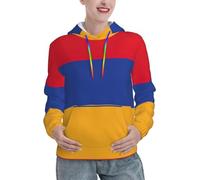 UVBDF Flag Of Armenia - Sudadera con capucha para mujer, con bolsillo, de manga larga, con bolsillo, Negro, L