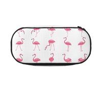UVBDF Flamingos On White - Estuche para lápices para hombres y mujeres, estuche portátil estético, fundas con cremallera para organizador de oficina, Black, Talla única, Organizador de bolsas