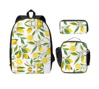 UVBDF Fresh Tropical Lemons - Mochila para libros con fiambrera, bolsa para lápices para aventuras de fin de semana, Black, Talla única, Organizador de bolsas