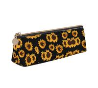 UVBDF Golden Sunflowers - Estuche portátil para lápices, gran capacidad, organizador de cosméticos, White, Talla única, Bolsa de maquillaje