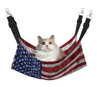 UVBDF Hamaca para gatos del 4 de julio con la bandera de Estados Unidos, para colgar mascotas, ajustable, cachorro, conejos, animales pequeños