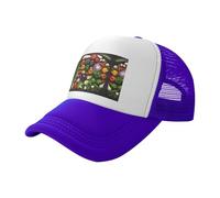 UVBDF Introducción de los sombreros de sol con estampado de verduras, sombreros clásicos de camionero con espalda de malla, gorras de béisbol ajustables para viajes diarios, Morado (, Talla única