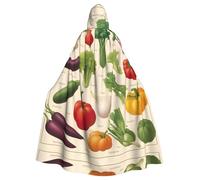 UVBDF Introducción de vegetales capa con capucha de poliéster para adultos, capa de bruja de mago para Halloween, día de San Patricio