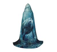 UVBDF Manatí - Disfraz de animales renacentistas, capa con capucha para adolescentes, gótico, medieval, cosplay, teatro