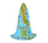 UVBDF Mapa de Italia con iconos de comida, traje de feria renacentista, capa con capucha para adolescentes, gótico, medieval, cosplay, teatro