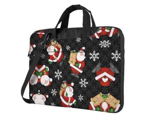 UVBDF Merry Christmas Happy Print - Bolsa minimalista para laptop, simple, ligera, portátil, para hombre, regalo de cumpleaños, Black, 15.6 inch