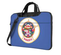 UVBDF Minnesota State Flag Print Minimalista Bolsa de hombro simple ligera portátil para hombres Regalo de cumpleaños, Black, 15.6 inch