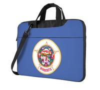 UVBDF Minnesota State Flag Print Minimalista Bolsa de hombro simple ligera portátil para hombres Regalo de cumpleaños, Black, 15.6 inch