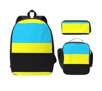 UVBDF Mochila con diseño de bandera del Sultanato de Buronga, con fiambrera, bolsa para lápices para aventuras de fin de semana, Black, Talla única, Organizador de bolsas