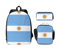 UVBDF Mochila de bandera argentina con lonchera para lápices, para aventuras de fin de semana, Black, Talla única, Organizador de bolsas