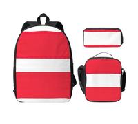 UVBDF Mochila de bandera austriaca con lonchera para lápices, para aventuras de fin de semana, Black, Talla única, Organizador de bolsas