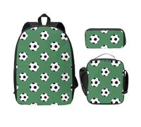 UVBDF Mochila de fútbol con lonchera para lápices, para aventuras de fin de semana, Black, Talla única, Organizador de bolsas