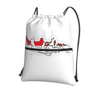 UVBDF Mochila ligera con estampado de mapa de la bandera de Indonesia con cremallera de cordón, compartimento ajustable para paseos por la playa, Black, One Size, Mochilas daypack