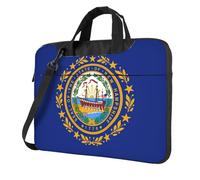 UVBDF New Hampshire State Flag Print Minimalista Bolsa de hombro simple ligera portátil para hombres Regalo de cumpleaños, Black, 15.6 inch
