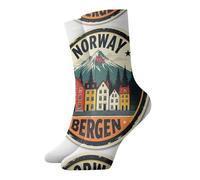 UVBDF Norway Bergen Houses - Calcetines transpirables y cómodos que absorben la humedad, suaves para uso diario y gimnasio