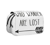UVBDF Not All Who Wander are Lost - Estuche organizador de lápices de doble capa para escuela, regalo para niños, Black, Talla única, Organizador de bolsas